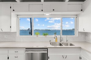 Fridge, microwave, oven, stovetop - Incredible Single Family Waterfront Beach Home w/ AC and Ample Parking (San Diego)
