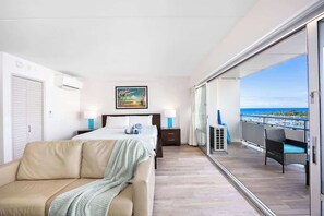 Iron/ironing board, free WiFi, bed sheets - Fully Remodeled Studio w/ Ocean & Marina Views (Honolulu)
