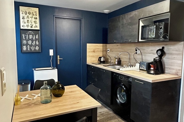 Microondas, horno, placa de cocina