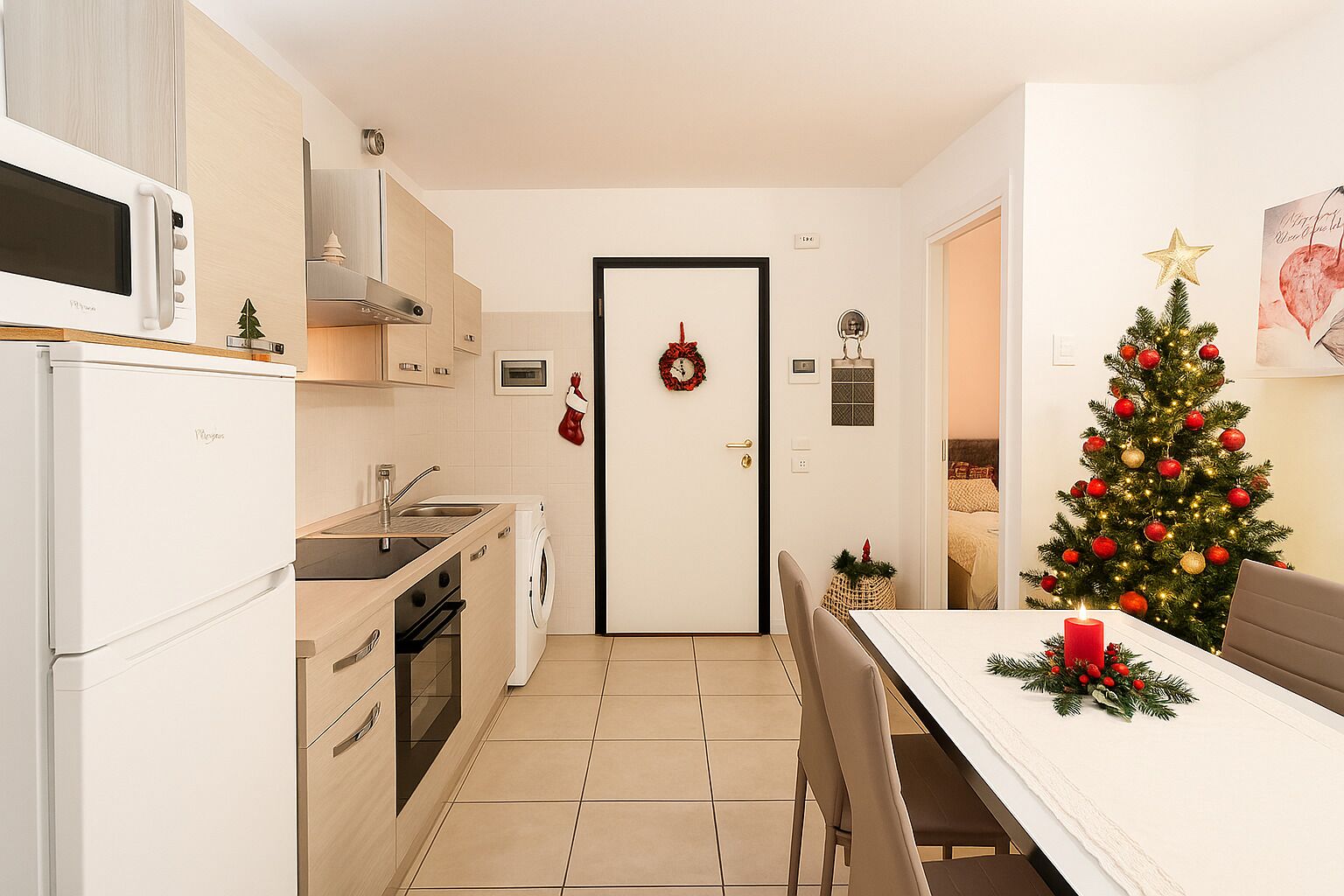 Kühlschrank, Mikrowelle, Ofen, Herdplatte