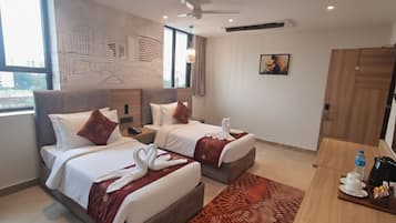 Luxury Room, 2 Twin Beds | Desk, laptop workspace, blackout drapes, soundproofing