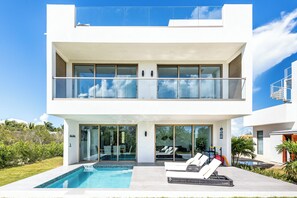 Outdoor pool - NEW Villa Golf Course views, Roof Top Hot Tub, near Grace Bay Beach- Gabriella 2 (Grace Bay)