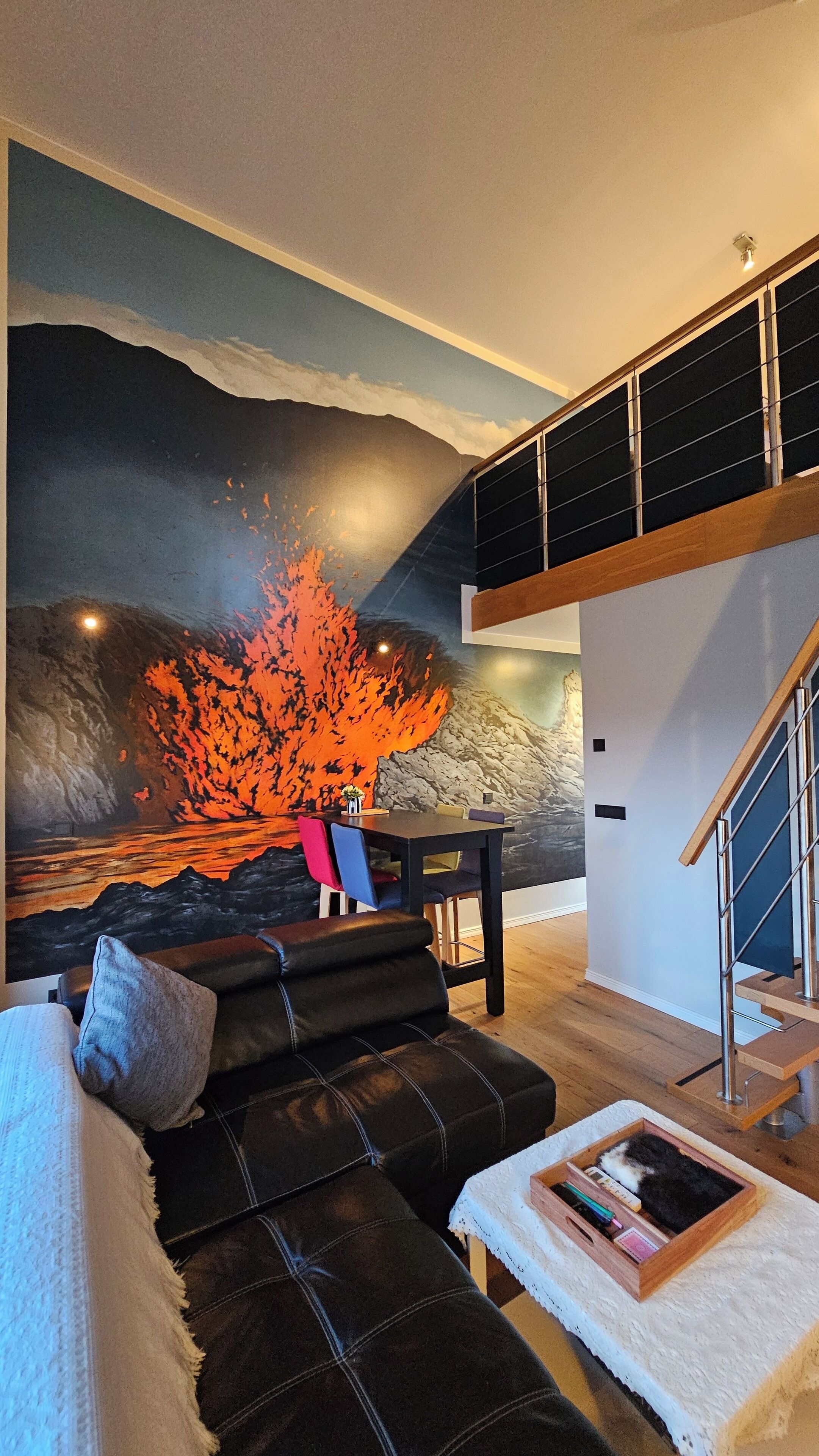 舒适开间, 简易厨房, 山景 (Two) | 起居区