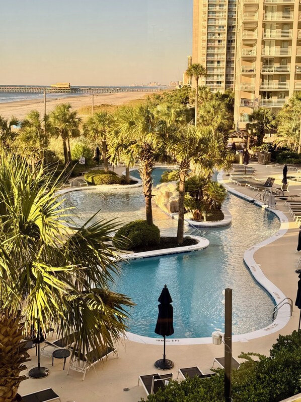 Indoor pool, a heated pool - Oceanview Condo with Resort Amenities, 703 Royale Palms (Myrtle Beach)