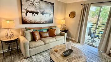 Smart TV, fireplace, video games