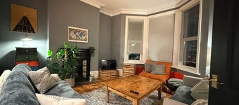 Large, bright, seaside family home with garden & parking, close to Walpole Bay.