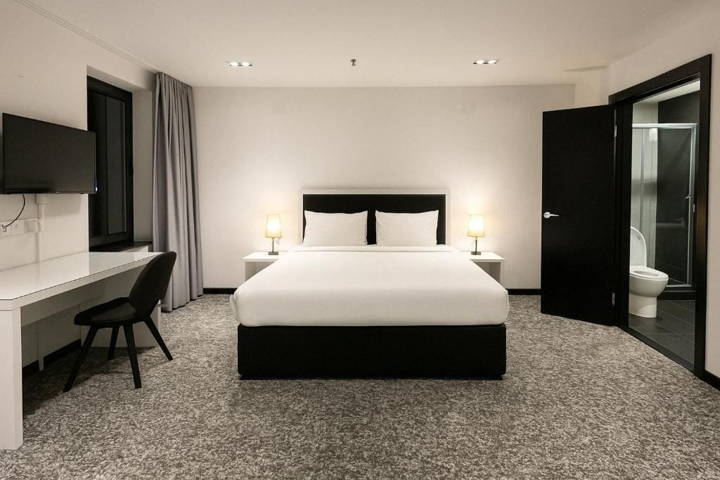 Chambre Double | Bureau, espace de travail pour ordinateur portable