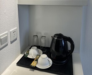 Desk, laptop workspace, iron/ironing board