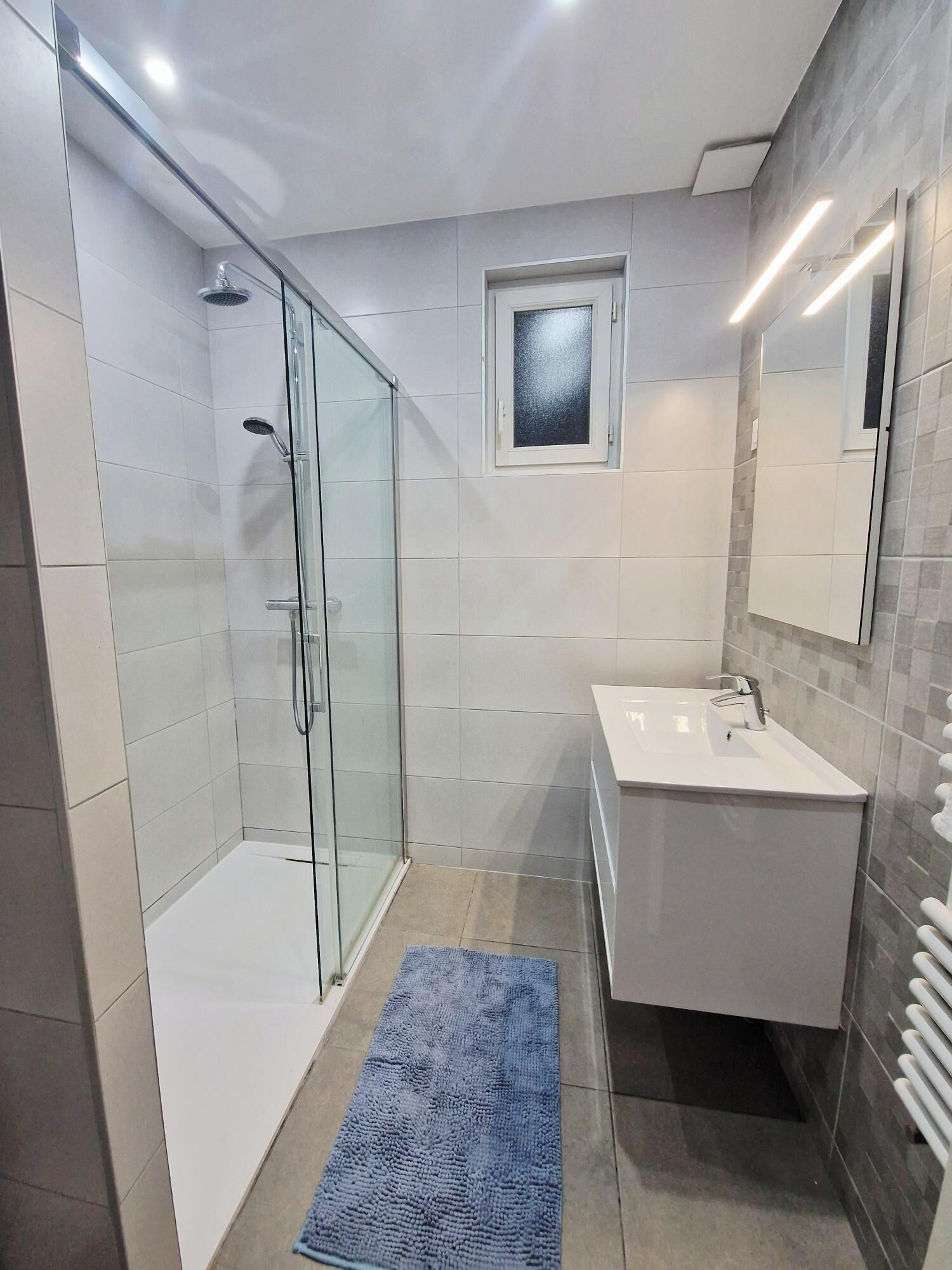 Hair dryer, towels, toilet paper