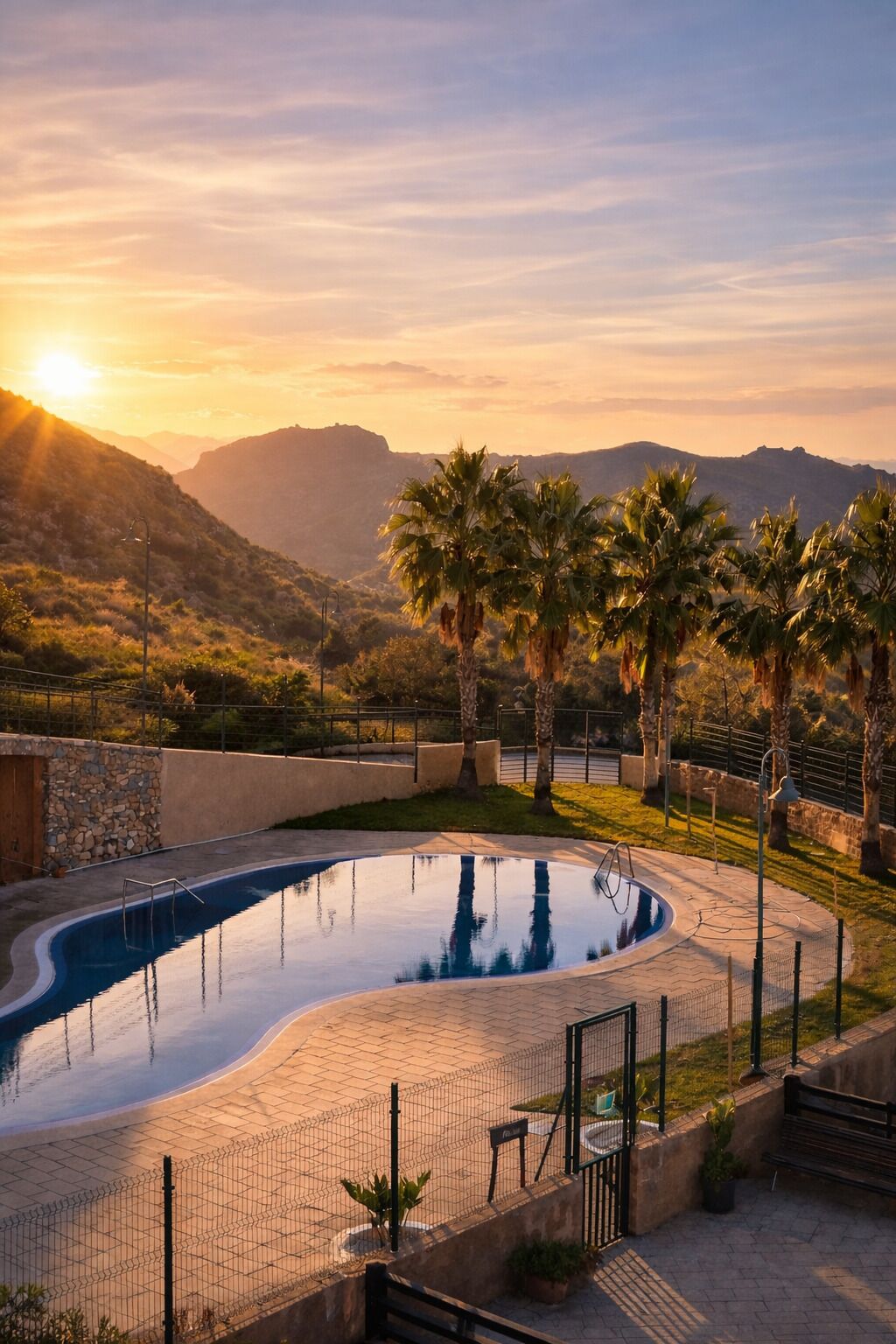 Una piscina al aire libre