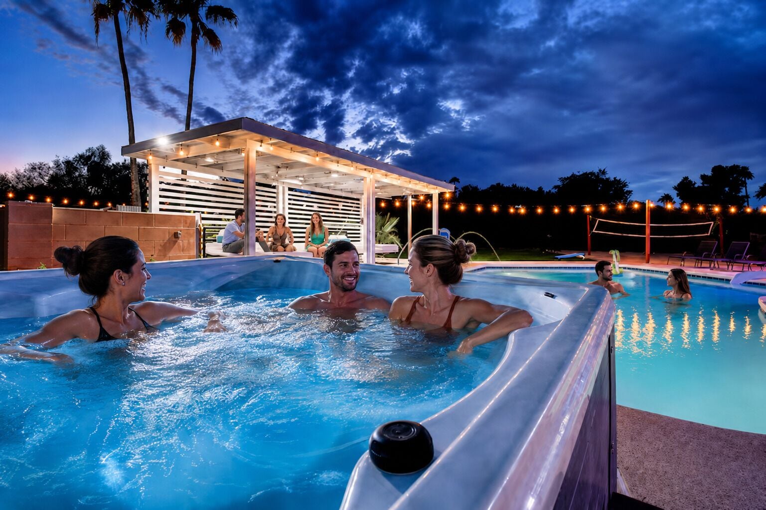 Outdoor pool, a heated pool