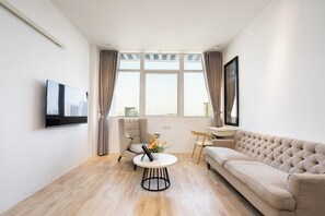 Luxe appartement, 4 slaapkamers, uitzicht op de stad | Woonruimte