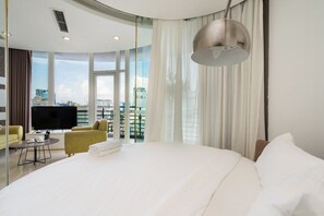 Appartement Luxe, 2 chambres, vue ville | Fer et planche à repasser, Wi-Fi gratuit