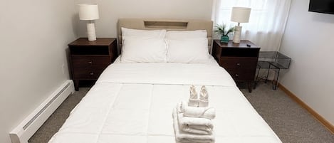 2 bedrooms, iron/ironing board, travel crib, WiFi
