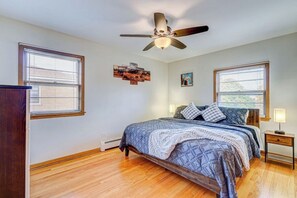 2 bedrooms, iron/ironing board, travel crib, WiFi