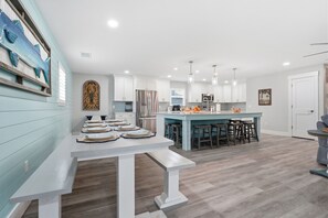 Dining - 8BR Luxe Retreat w/ Pool, Spa & Rooftop Deck, Beach + Bay Views, Walk to Beach (Bradenton Beach)