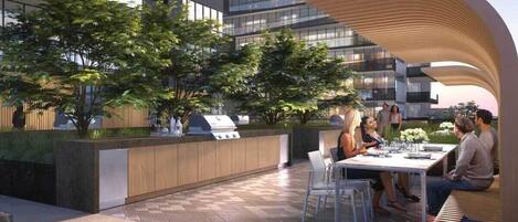 屋外ダイニングエリア