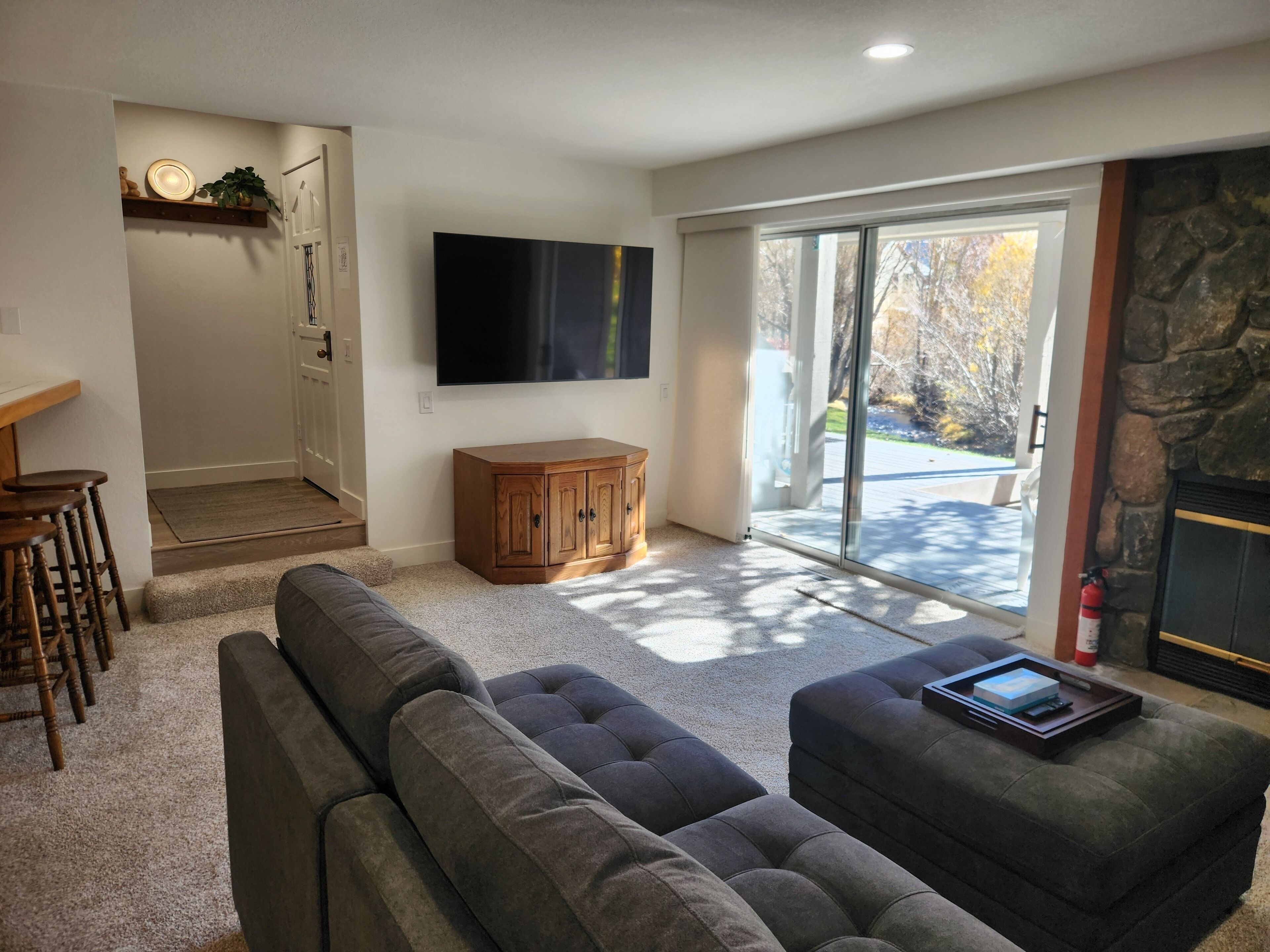 Televisión, chimenea