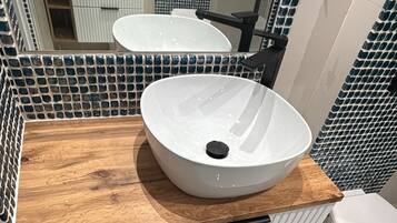 Deluxe Apartment, City View | Bathroom | Shower, free toiletries, hair dryer, towels