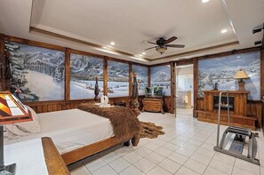 12 habitaciones, escritorio y tabla de planchar con plancha