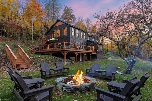 The Lodge on Warner Hill near Berkshire East, and the Deerfield River