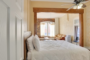 Desk, iron/ironing board, internet, bed sheets