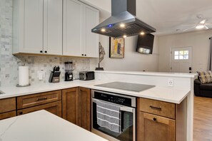 Fridge, microwave, stovetop, dishwasher - 3 Mi to Dtwn Indy: Urban Retreat w/ Outdoor Space (Indianapolis)