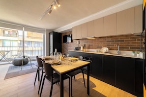 Standard Studio, Non Smoking | Private kitchen | Fridge, microwave, oven, stovetop - Antonio Bellet Apartments by Andes (Santiago)