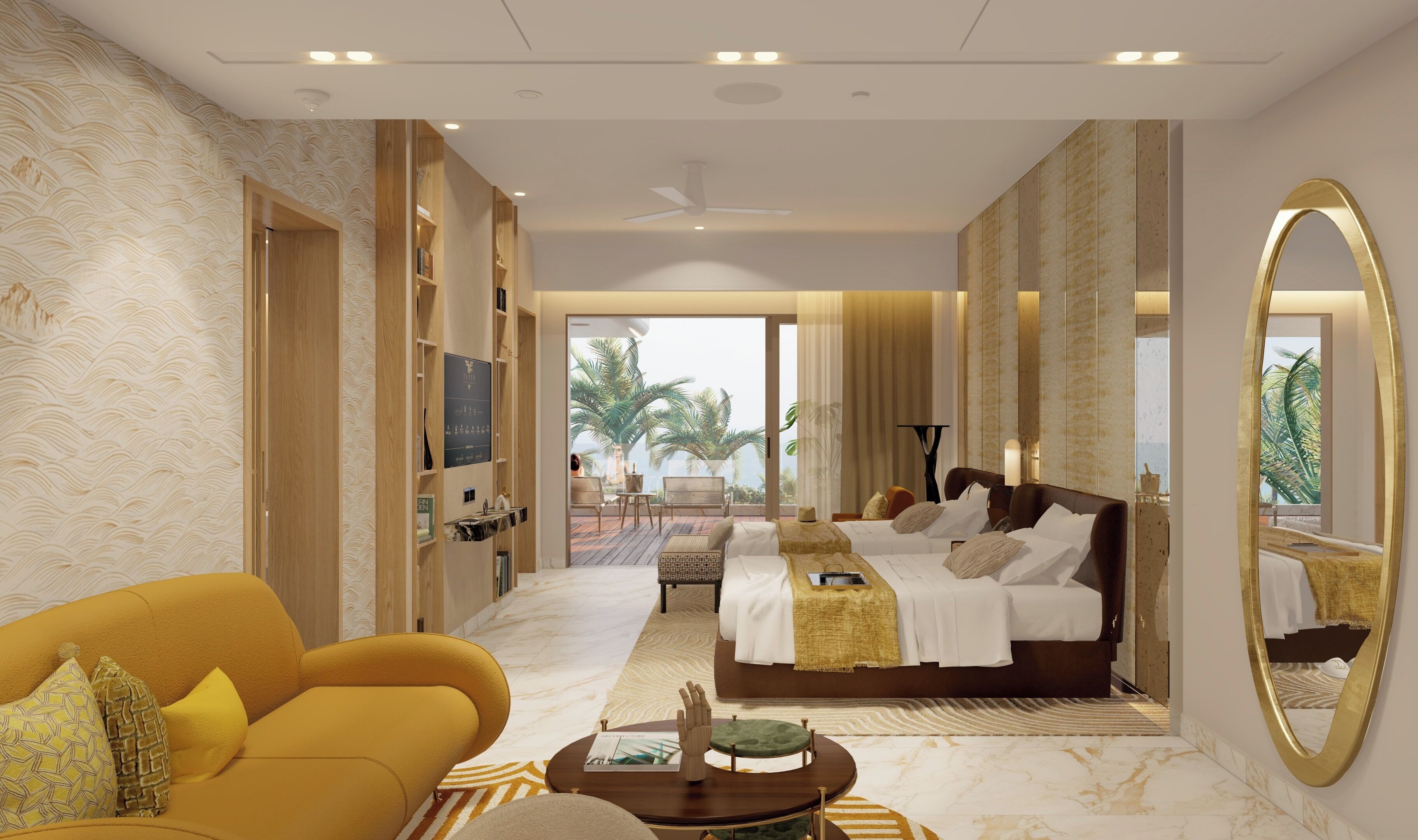 Sanctuary Two Bedroom Suite | In-room safe, desk, laptop workspace, blackout drapes