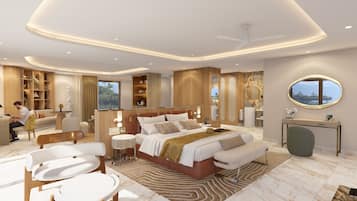 Minibar, coffres-forts dans les chambres, bureau