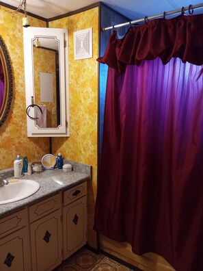 Hair dryer, towels