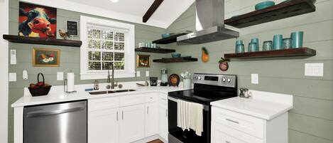 Microwave, oven, stovetop, dishwasher