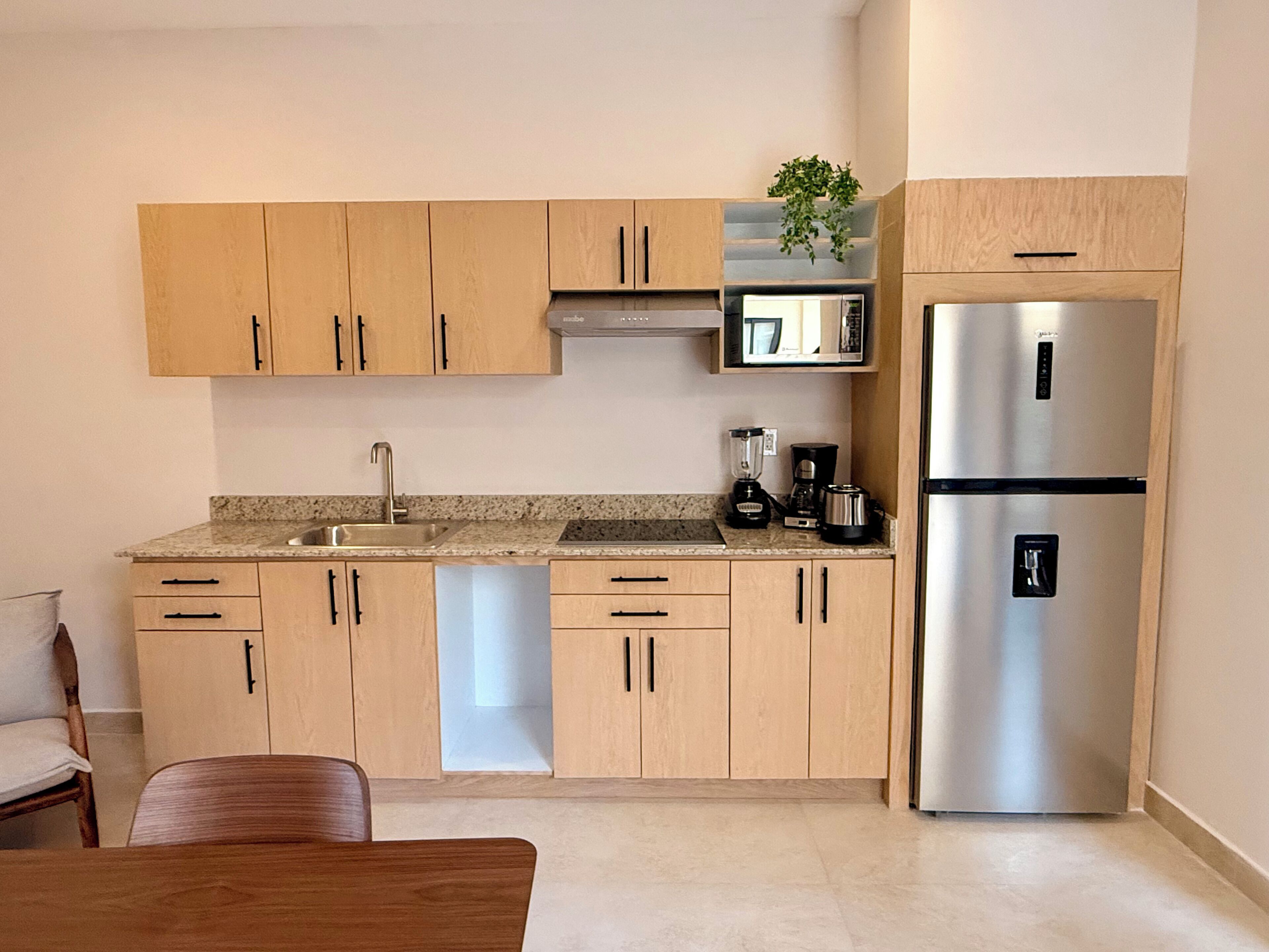 Family Apartment, 2 Bedrooms, Balcony, City View | Private kitchen | Full-size fridge, microwave, oven, cookware/dishes/utensils