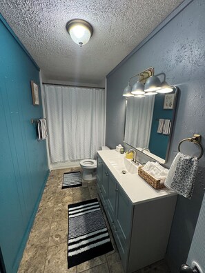 Sèche-cheveux, serviettes fournies, savon, papier toilette