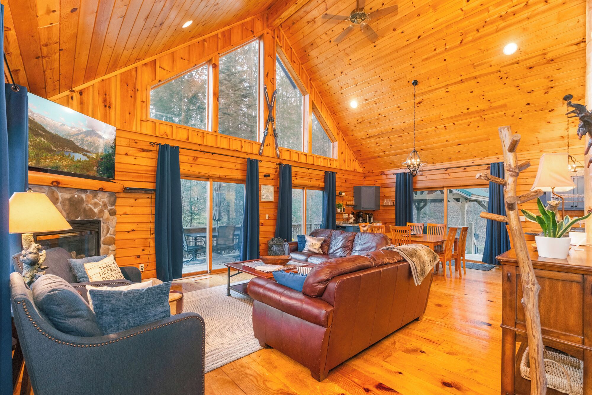 Smart-TV, Kamin, Tischfußball, Bücher