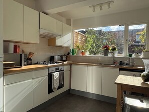 Microwave, oven, stovetop, toaster