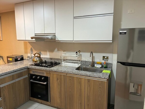 Private kitchen - SPACIOUS CENTRAL APARTMENT WITH VIEW TO THE WATER PARK (Lima)