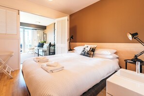 1 غرفة نوم ومكواة/لوح كي وواي فاي وملاءات أسرّة