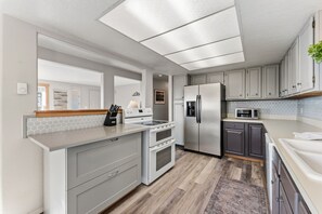 Microwave, oven, stovetop, dishwasher - Two Cubs Cabin • In-Town Fairplay with Big Views (Fairplay)