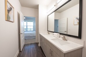 Hair dryer, towels, toilet paper