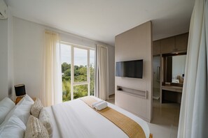 Comfort villa, 2 slaapkamers | Lakens van Egyptisch katoen, luxe beddengoed, een kluis op de kamer