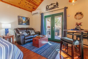 Smart TV, chimenea, reproductor de DVD y videoteca 