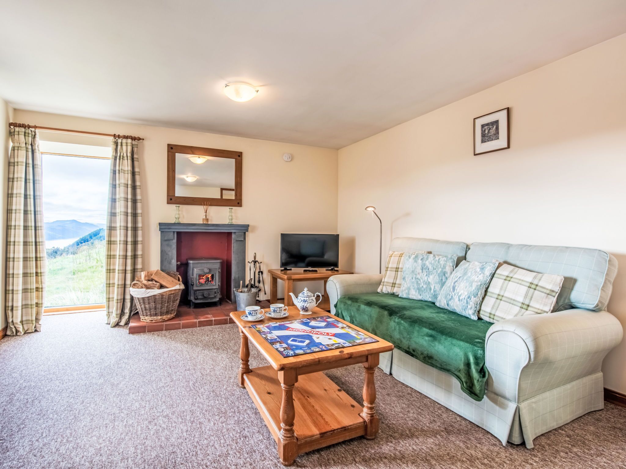 TV, fireplace, DVD player