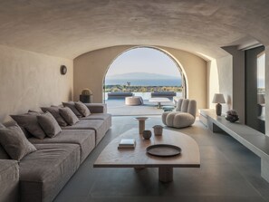 Lyxvilla - privat pool - havsutsikt | Vardagsrum