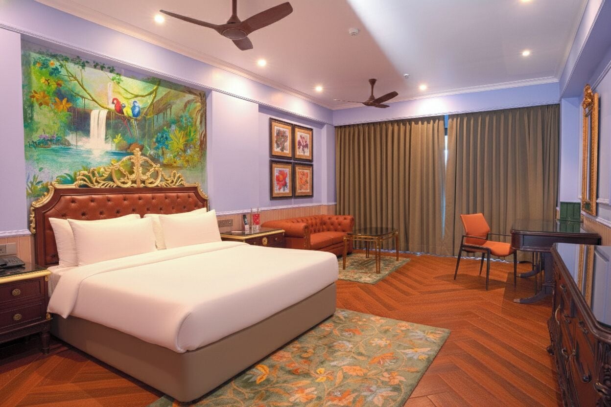 Meja kerja, ruang kerja ramah laptop, dan setrika/meja setrika