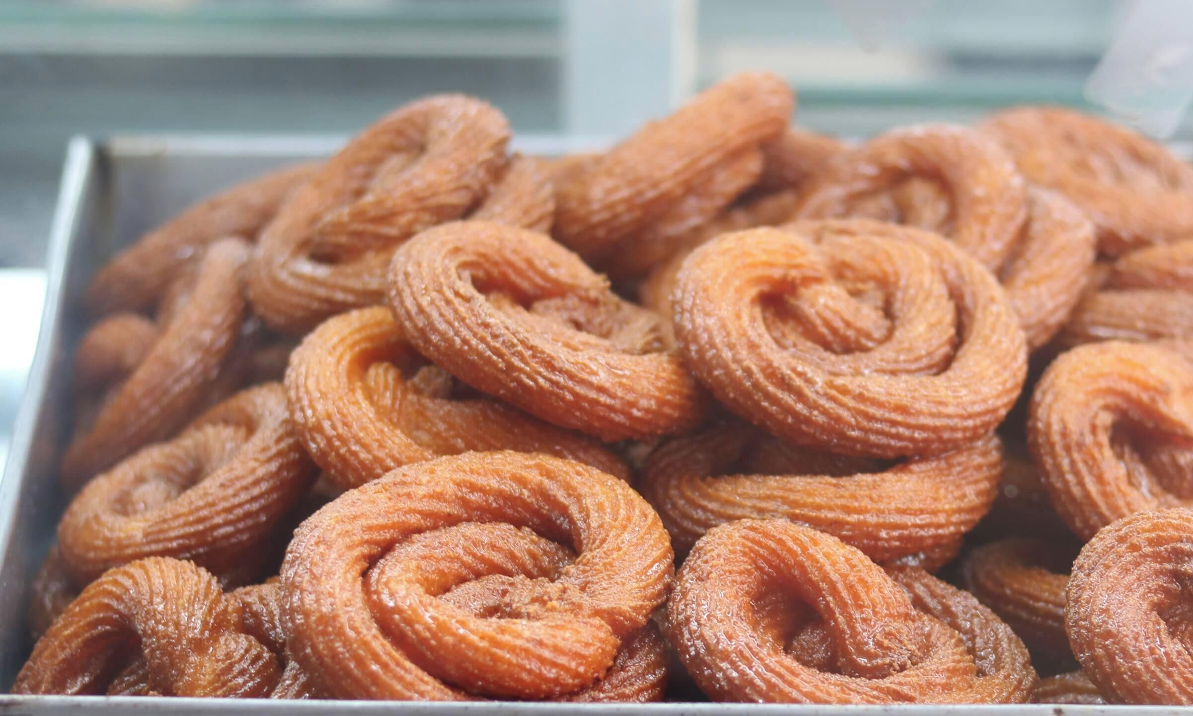 A tray of churros.
