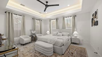 5 slaapkamers, een strijkplank/strijkijzer, wifi, beddengoed