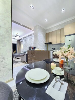 Comfort Apartment, Multiple Beds, Kitchen, City View | Private kitchen | Fridge, microwave, stovetop, dishwasher - RC Kazahstan 234 (Tashkent)