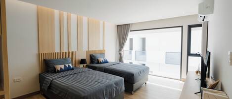 Habitación estándar con 2 camas individuales, balcón, vista a la ciudad | Wifi gratis