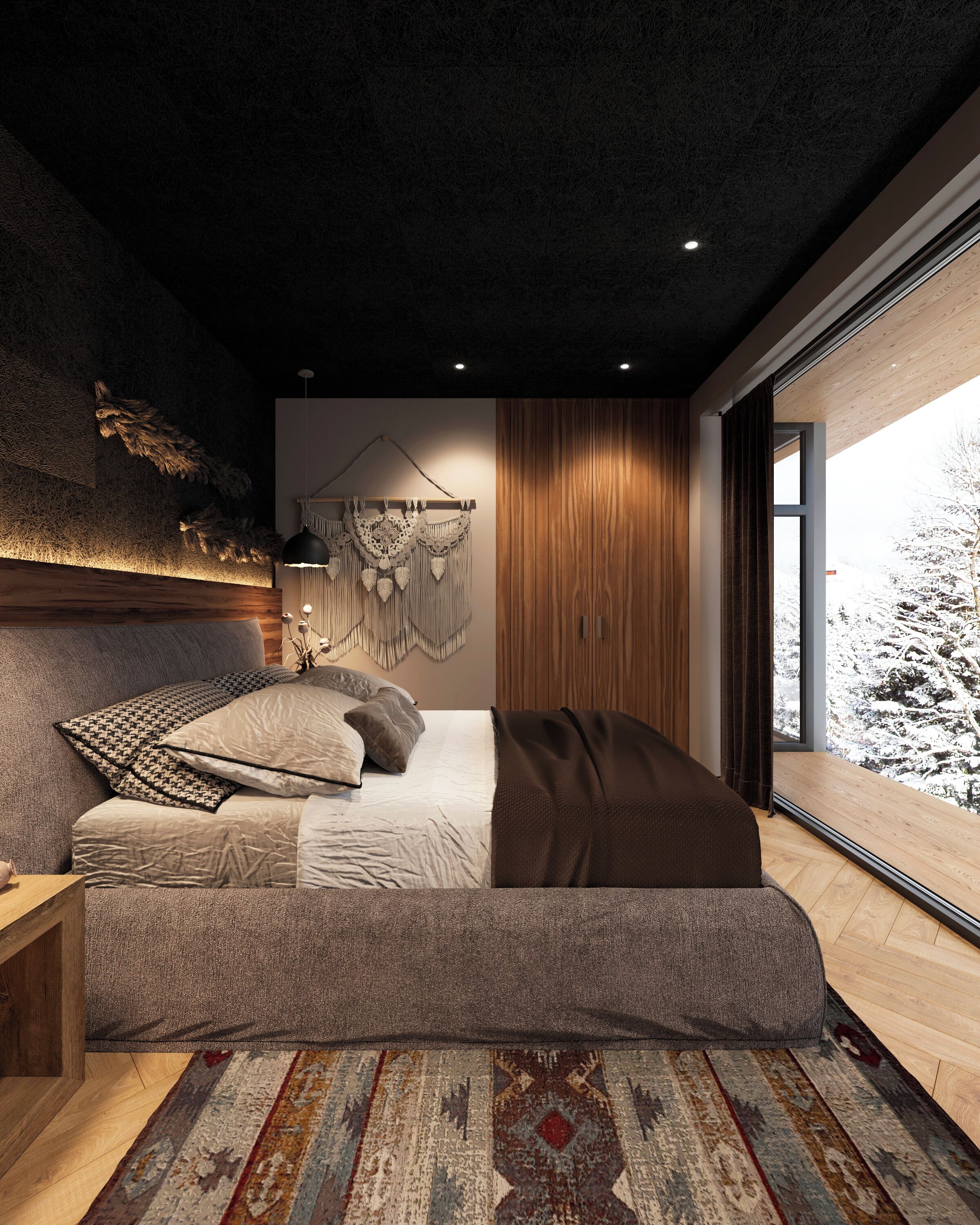 Cottage Luxe, véranda, vue montagne | Coffres-forts dans les chambres, rideaux occultants